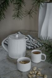Glöggmugg räfflad d6 h6 naturvit