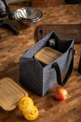 Lunchbag grå filt