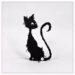 Katt svart 28 cm