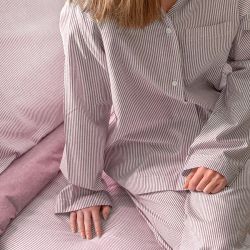 Runmarö pyjamas rosa/vit flera storlekar
