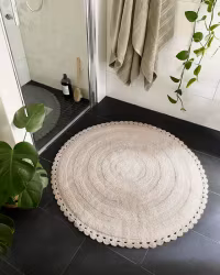 Rimini rund badrumsmatta sand