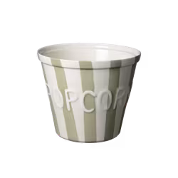 Popcornskål, Sage m vit text Stripes