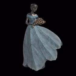 Flicka med bukett grön