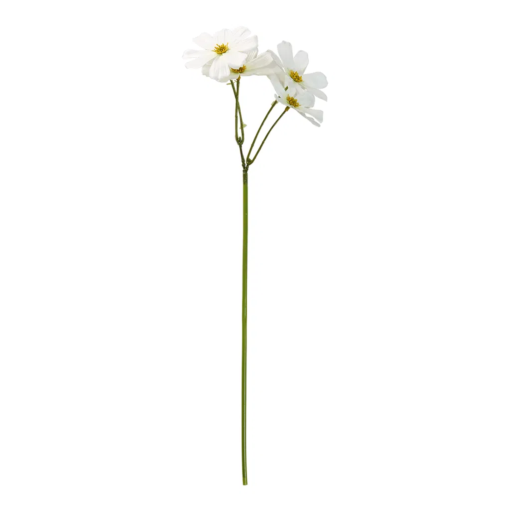 Vit plastblomma 45 cm
