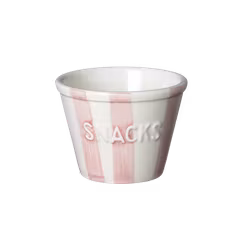 Snacksskål Rosa med vit text Stripes