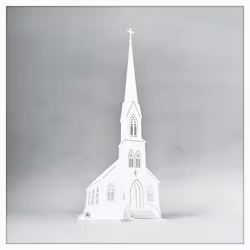 Älska Plåt Kyrka Vit stor