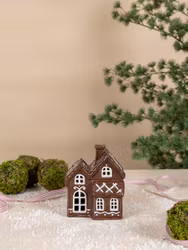 Julbyn Pepparkakshus brun 12 x 9 x 14 cm