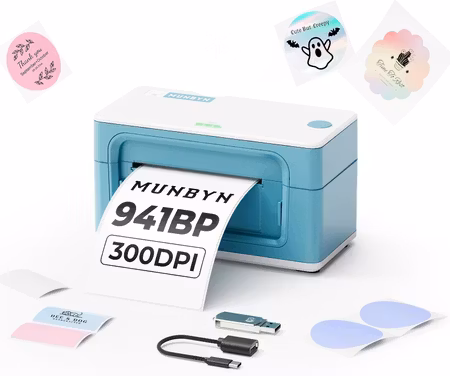 Munbyn termisk etikettskrivare 300DPI !!