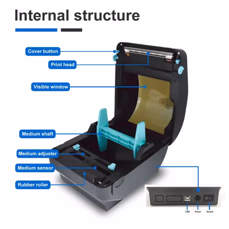 Etikettskrivare TPL termisk med Bluetooth, Wifi och USB.