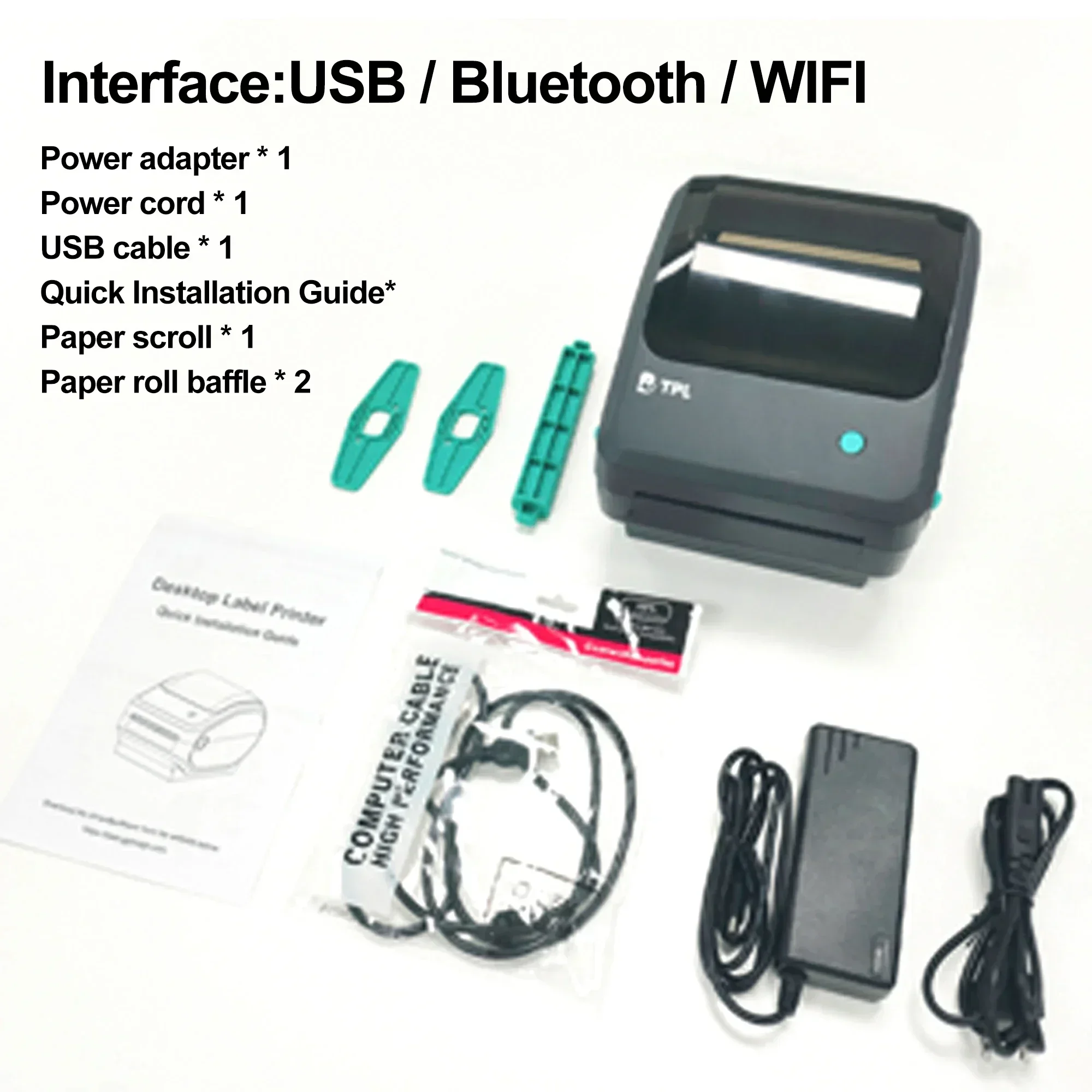 Etikettskrivare TPL termisk med Bluetooth, Wifi och USB.