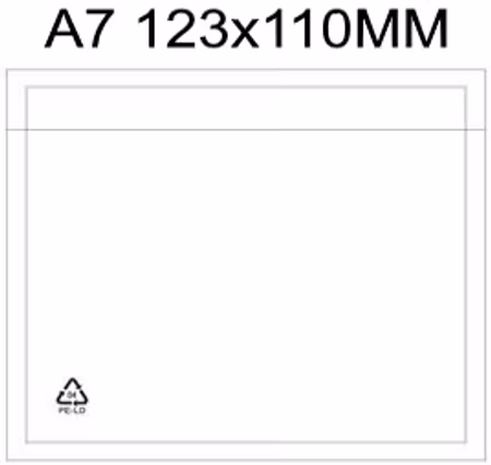 Packsedelsfickor A7 med & utan text.