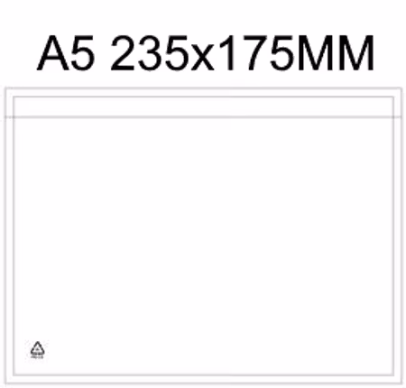 Packsedelsfickor A5 med & utan text.