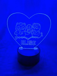 Hjerte LED lys ugler