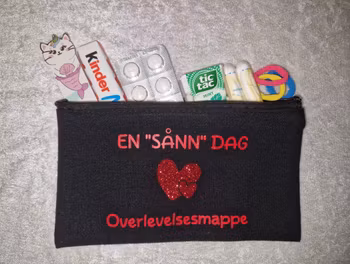 Svart canvas zipper mappe