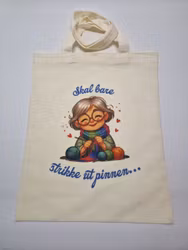 Handlenett Strikke ut pinnen eldre