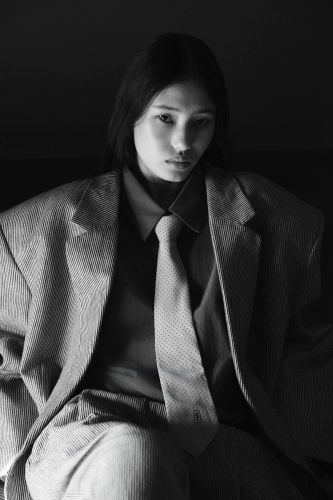 Striped suit jacket