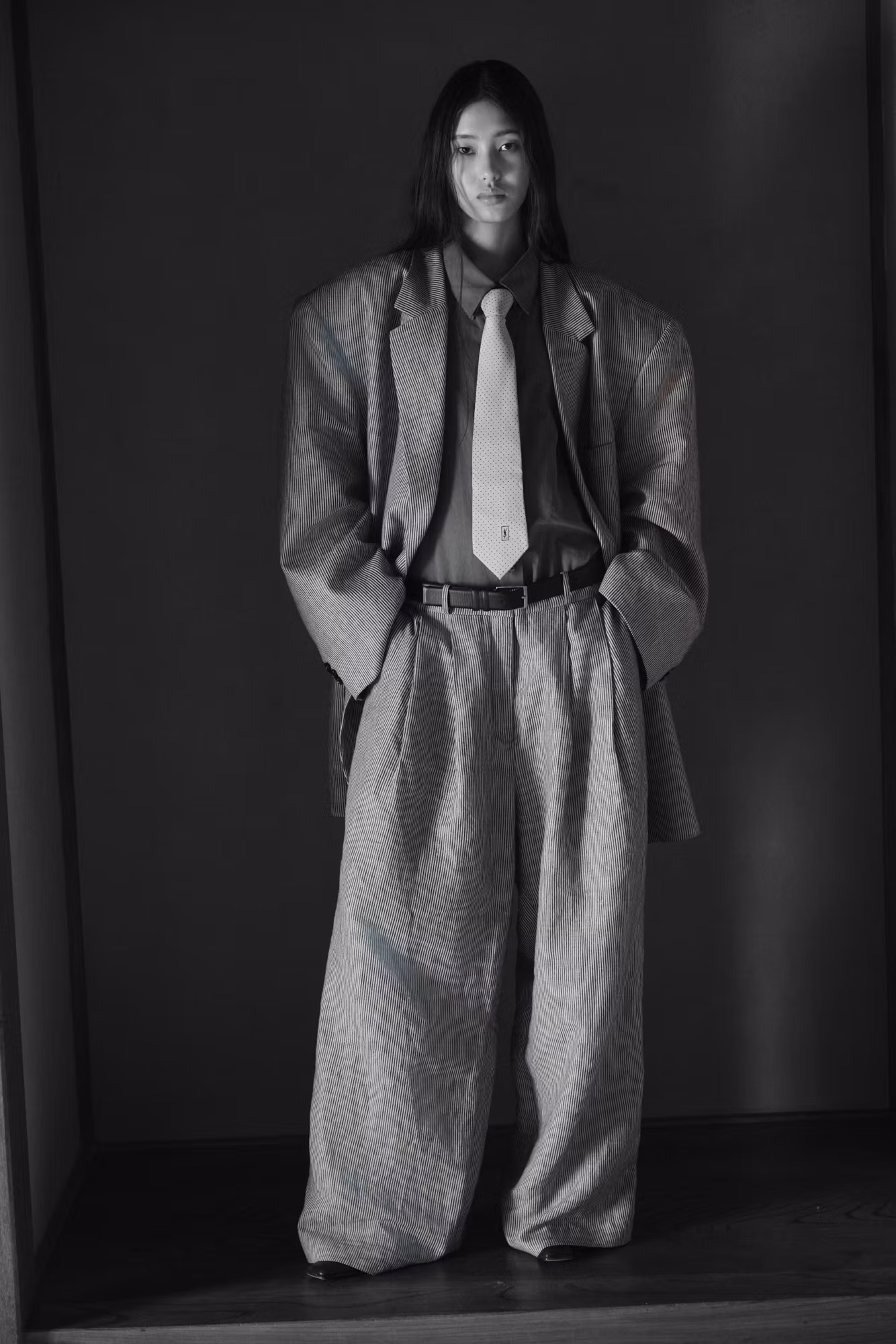 Striped suit trousers