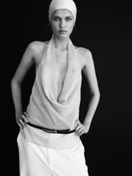 Dotted halter neck