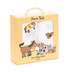 Farm Tails Muslinsfilt 2-pack
