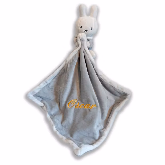 Snuttefilt Med Namn - Miffy Grå