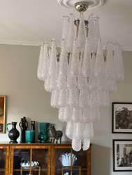 Muranolampa • DROP • CROWN • klart glas