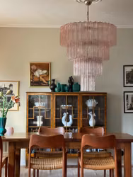 Pink Murano Chandelier Tubular XXL PLUS