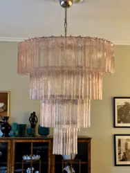 Pink Murano Chandelier Tubular XXL PLUS