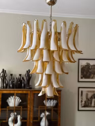 Muranolampa • Mazzega •XL • bärnsten.