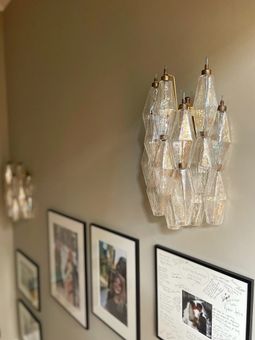 Muranolampa • 'SEDICI' • klart glas.