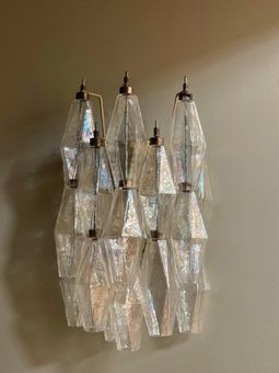 Muranolampa • 'SEDICI' • klart glas.