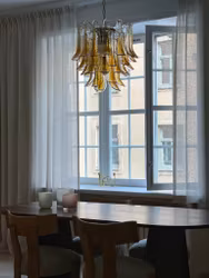 Murano Chandelier in the style of Mazzega. Large size. Sand.