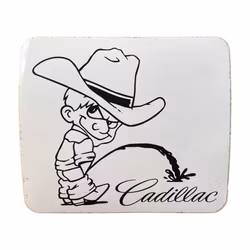 Pissar på Cadillac - Klistermärke