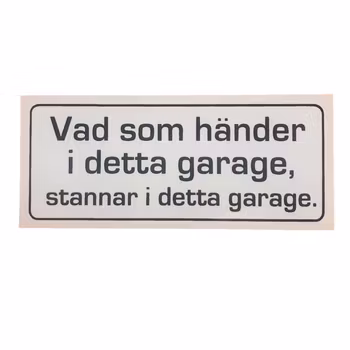 Garage - Klistermärke