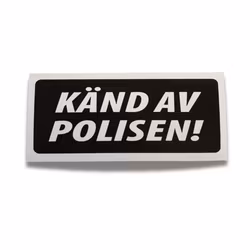 Känd av Polisen - Klistermärke
