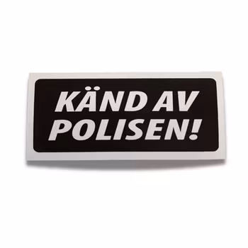 Känd av Polisen - Klistermärke