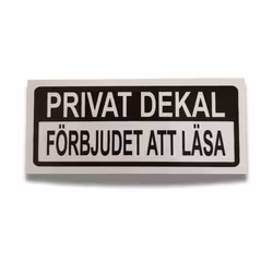 Privat Dekal - Klistermärke