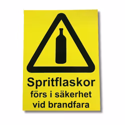 Spritflaskor förs i säkerhet - Klistermärke