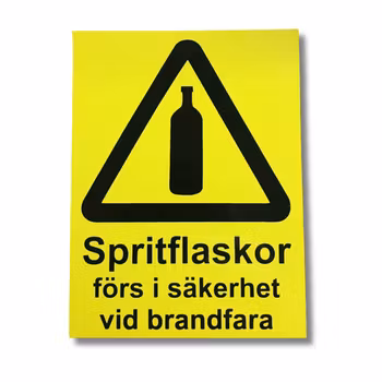 Spritflaskor förs i säkerhet - Klistermärke