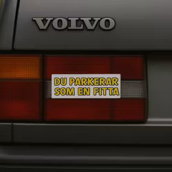 Du Parkerar Som En Fitta - Klistermärke