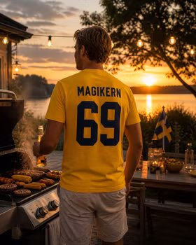 SVERIGE T-Shirt – Eget Namn & Nummer