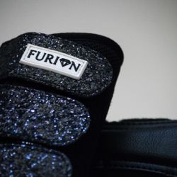 MESH | Furion damasker med glitter, svart L