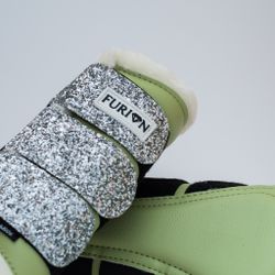 FLUFF | Furion damasker med glitter, grön/silver XL