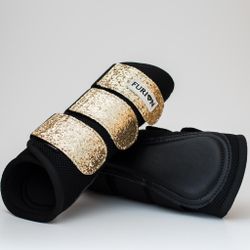 MESH | Furion damasker med glitter, svart/guld L