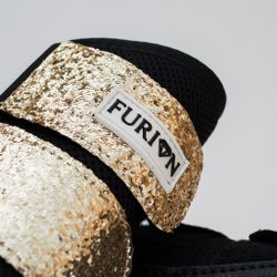 MESH | Furion damasker med glitter, svart/guld L