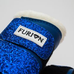 FLUFF | Furion damasker med glitter, blå S