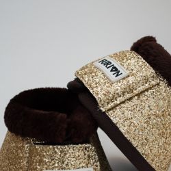 BOOTS | Furion boots med fluff, brun/guld L