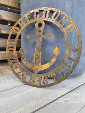 Emblem Öregrund i Cortenstål