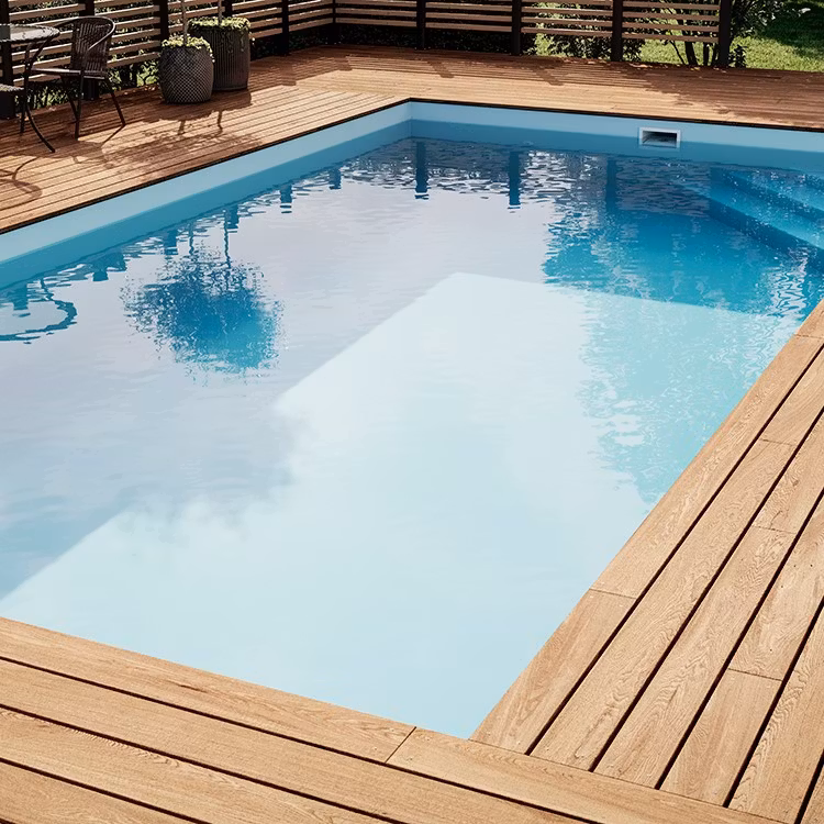 Poolfärg ljusblå glasfiber