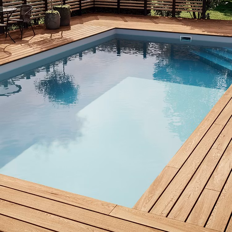 Poolfärg ljusgrå glasfiber