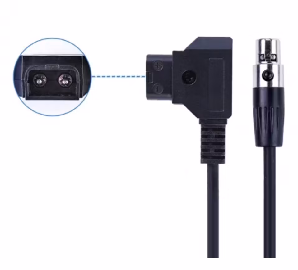 Straight 1.5m D-Tap to Mini XLR 4 Pin Power Cable for TVLOGIC Monitor